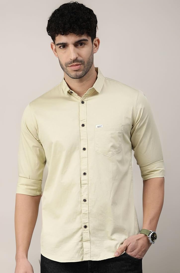 Majestic Man Men Classic Slim Fit Pure Cotton Casual Shirt